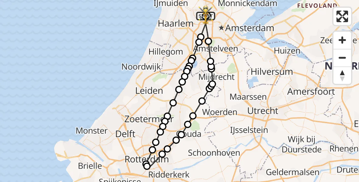 Vluchtroute Traumahelikopter Amsterdam Heliport - Amsterdam Heliport, 26 september 2026, 17:08