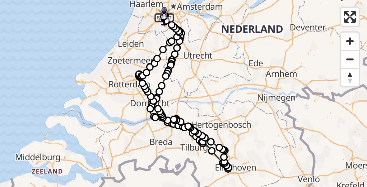 Vluchtroute Politiehelikopter Amsterdam Vliegveld Schiphol - Amsterdam Vliegveld Schiphol, 27 september 2026, 09:48