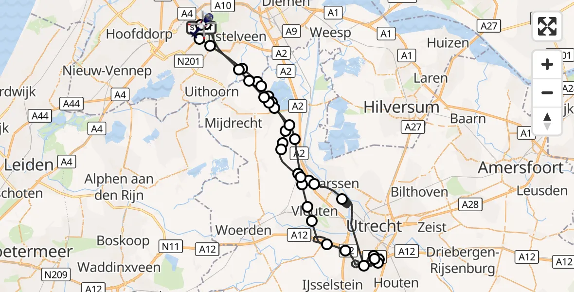 Vluchtroute Politiehelikopter Amsterdam Vliegveld Schiphol - Amsterdam Vliegveld Schiphol, 27 september 2026, 14:20