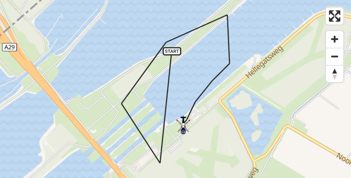 Vluchtroute Politiehelikopter Willemstad - Willemstad, 27 september 2026, 14:46