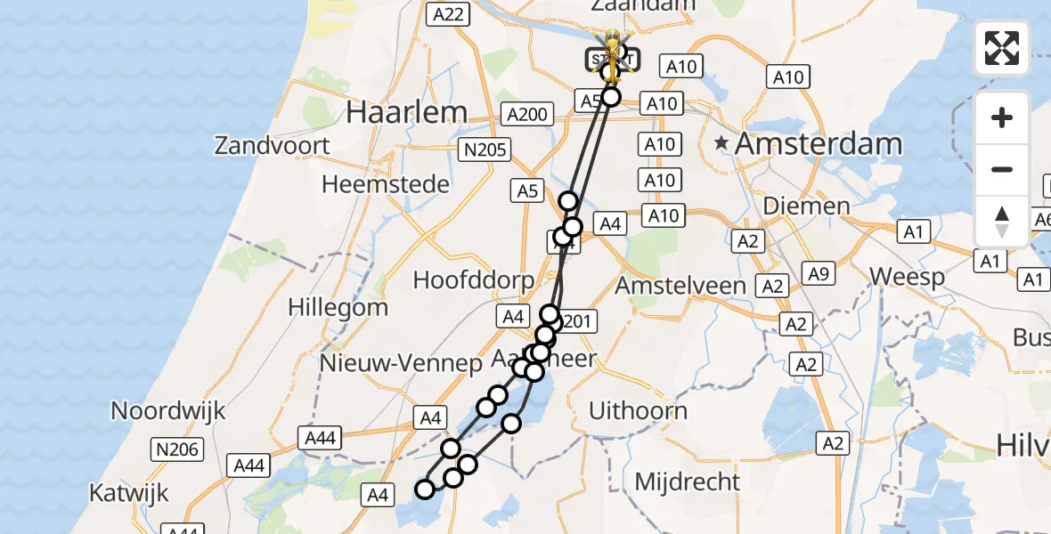 Vluchtroute Traumahelikopter Amsterdam Heliport - Amsterdam Heliport, 27 september 2026, 15:01