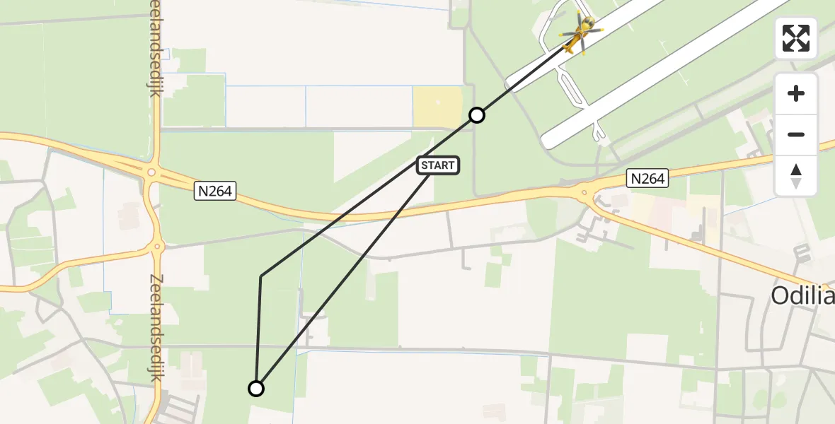 Vluchtroute Traumahelikopter Vliegbasis Volkel - Vliegbasis Volkel, 27 september 2026, 16:05
