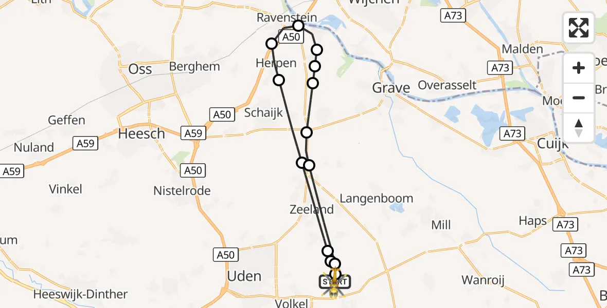 Vluchtroute Traumahelikopter Vliegbasis Volkel - Vliegbasis Volkel, 28 september 2026, 05:48
