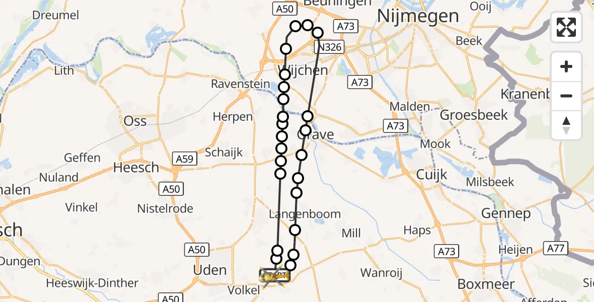 Vluchtroute Traumahelikopter Vliegbasis Volkel - Vliegbasis Volkel, 28 september 2026, 12:06