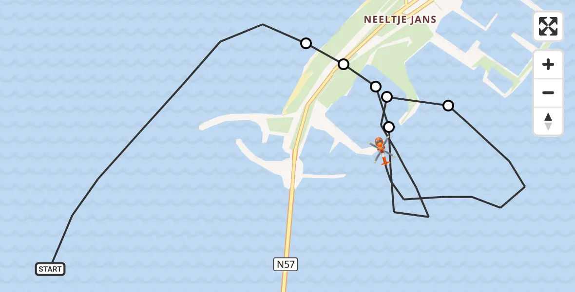 Vluchtroute Kustwachthelikopter Noordzee - Oosterschelde, 28 september 2026, 12:46