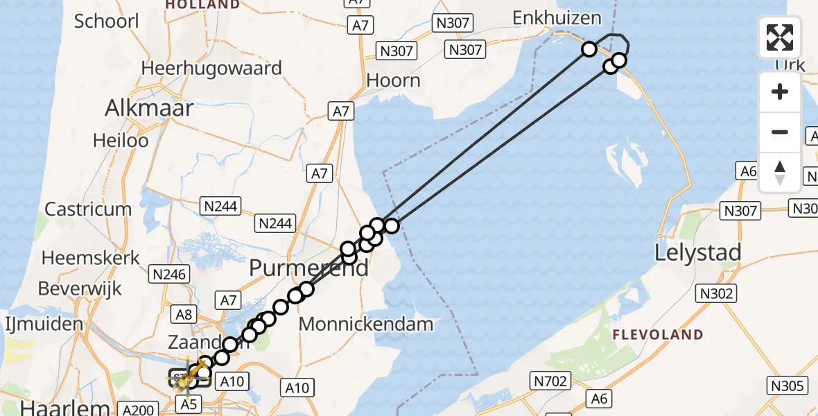 Vluchtroute Traumahelikopter Amsterdam Heliport - Amsterdam Heliport, 28 september 2026, 15:21
