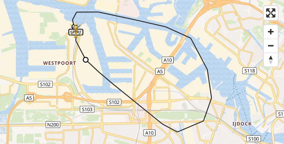 Vluchtroute Traumahelikopter Amsterdam Heliport - Amsterdam Heliport, 29 september 2026, 17:41