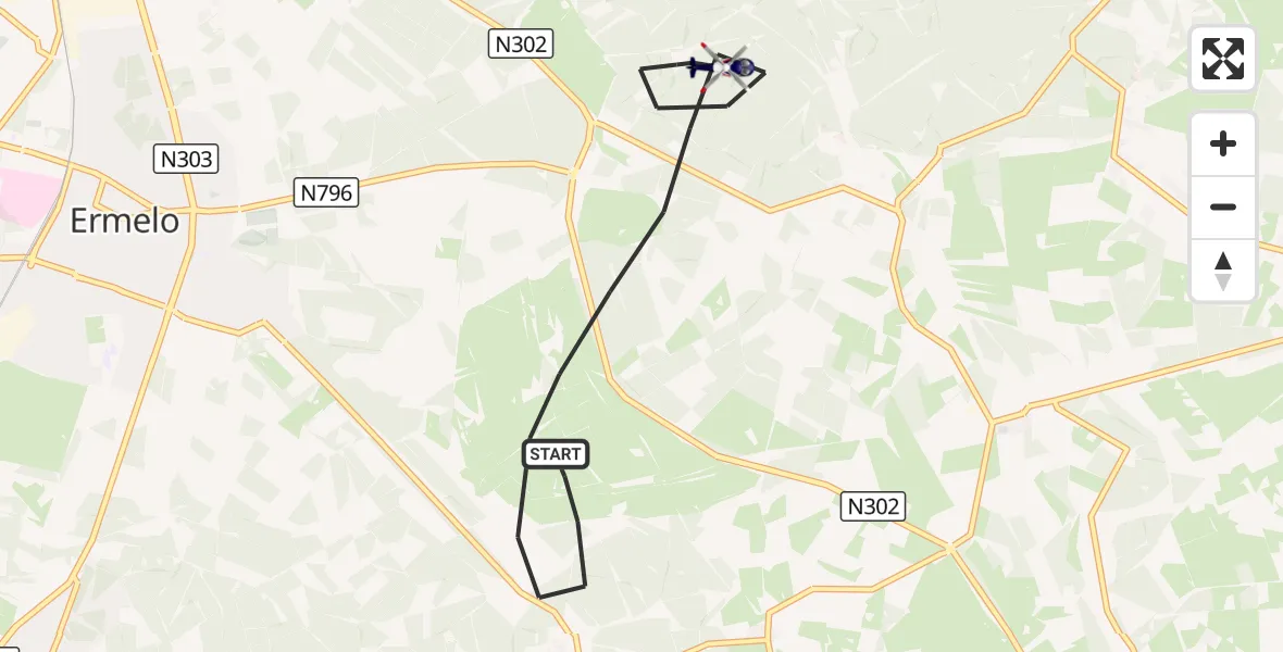 Vluchtroute Politiehelikopter Ermelo - Ermelo, 29 september 2026, 18:51
