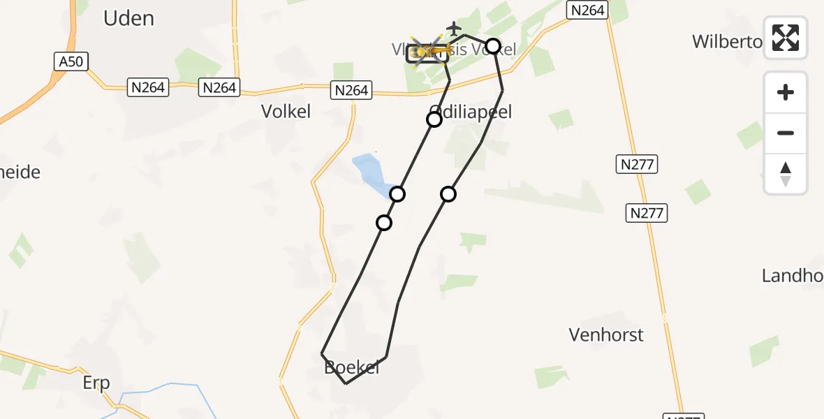 Vluchtroute Traumahelikopter Vliegbasis Volkel - Vliegbasis Volkel, 30 september 2026, 08:48