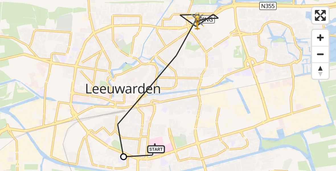 Vluchtroute Traumahelikopter Leeuwarden Medical Center Heliport - Leeuwarden, 30 september 2026, 10:28