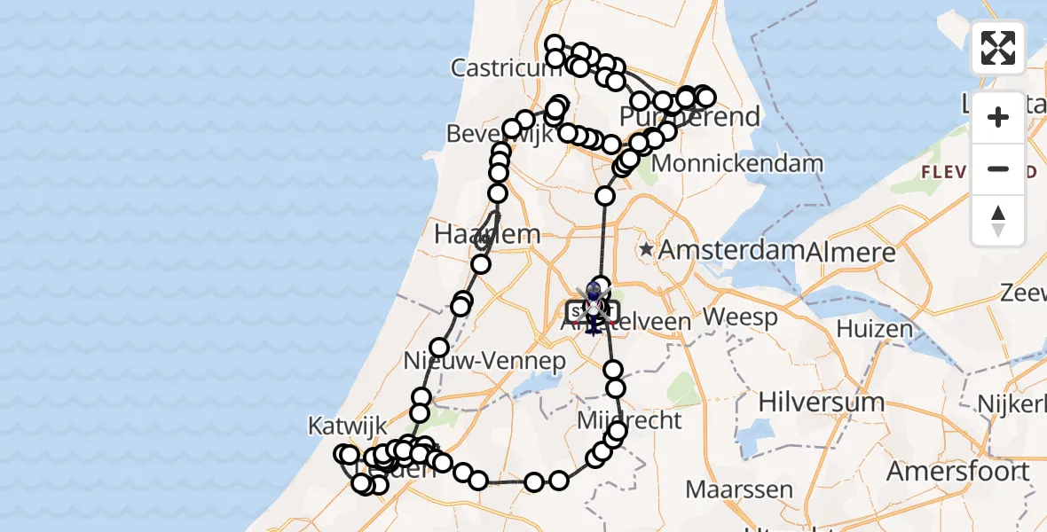 Vluchtroute Politiehelikopter Amsterdam Vliegveld Schiphol - Amsterdam Vliegveld Schiphol, 30 september 2026, 10:55