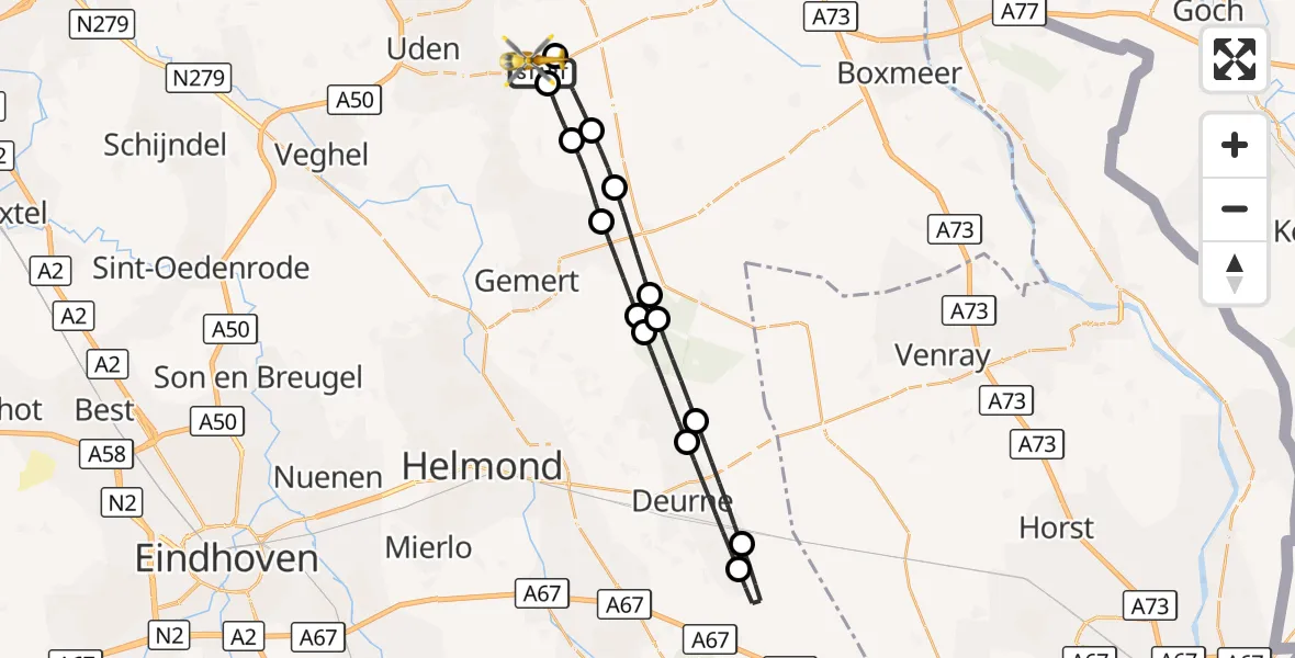 Vluchtroute Traumahelikopter Vliegbasis Volkel - Vliegbasis Volkel, 30 september 2026, 11:43
