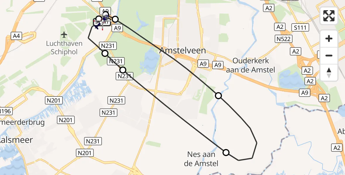Vluchtroute Politiehelikopter Amsterdam Vliegveld Schiphol - Amsterdam Vliegveld Schiphol, 30 september 2026, 12:08
