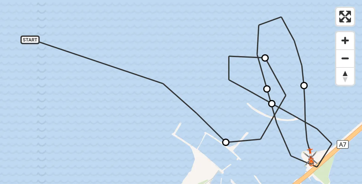 Vluchtroute Kustwachthelikopter Waddenzee - Den Oever, 30 september 2026, 17:32