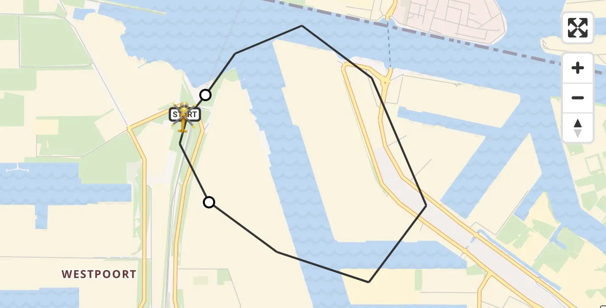 Vluchtroute Traumahelikopter Amsterdam Heliport - Amsterdam Heliport, 01 oktober 2026, 04:28