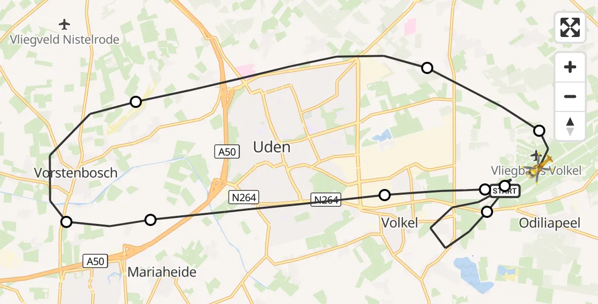 Vluchtroute Traumahelikopter Vliegbasis Volkel - Vliegbasis Volkel, 01 oktober 2026, 05:43