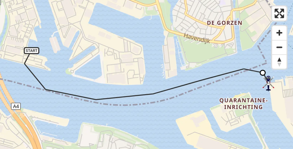 Vluchtroute Politiehelikopter Schiedam - Rotterdam, 01 oktober 2026, 07:46