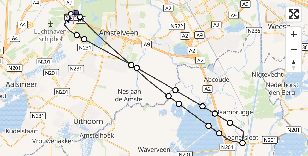 Vluchtroute Politiehelikopter Amsterdam Vliegveld Schiphol - Amsterdam Vliegveld Schiphol, 01 oktober 2026, 09:47