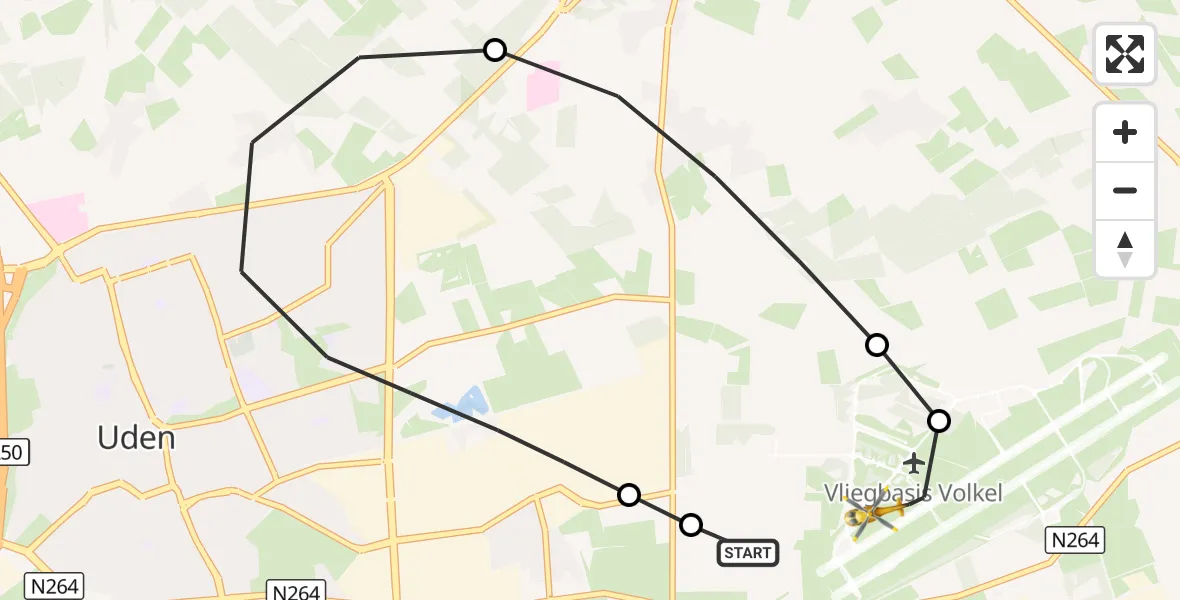 Vluchtroute Traumahelikopter Vliegbasis Volkel - Vliegbasis Volkel, 01 oktober 2026, 12:10