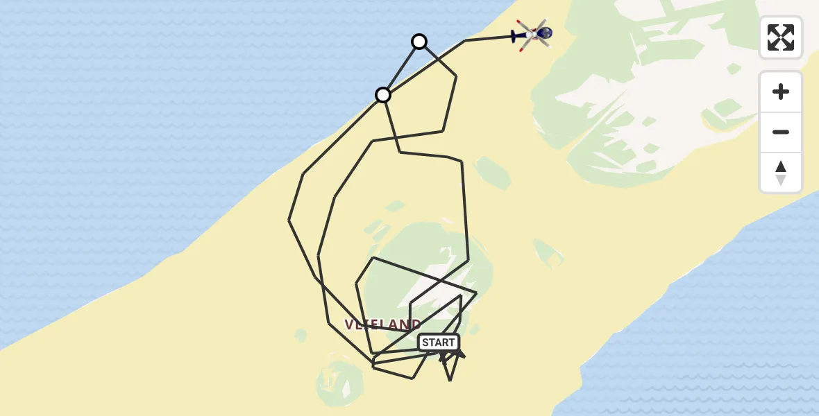 Vluchtroute Politiehelikopter Vlieland - Vlieland, 01 oktober 2026, 14:11