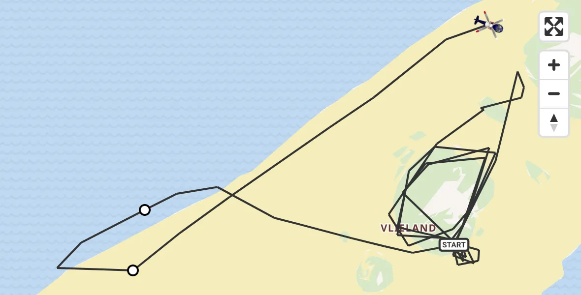 Vluchtroute Politiehelikopter Vlieland - Vlieland, 01 oktober 2026, 16:38
