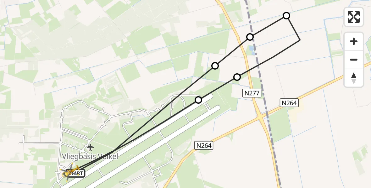 Vluchtroute Traumahelikopter Vliegbasis Volkel - Vliegbasis Volkel, 02 oktober 2026, 04:41