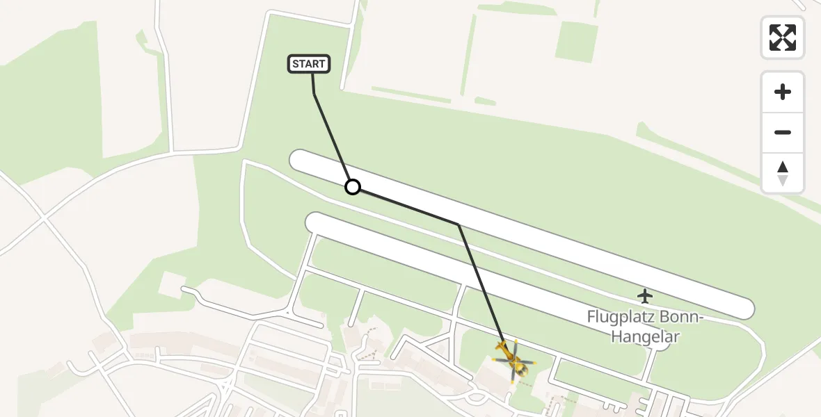 Vluchtroute Traumahelikopter Sankt Augustin - Bonn-Hangelar Flugplatz, 02 oktober 2026, 06:11