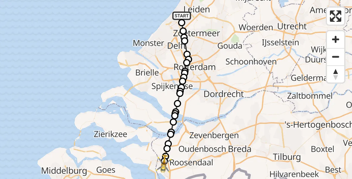 Vluchtroute Traumahelikopter Wassenaar - Halsteren, 02 oktober 2026, 06:13