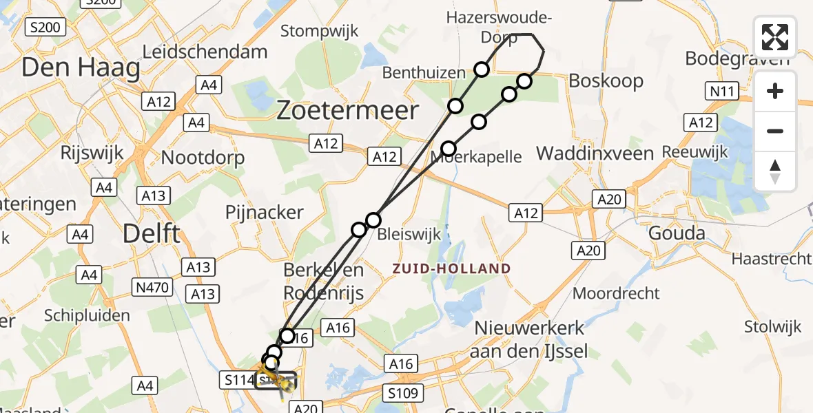 Vluchtroute Traumahelikopter Rotterdam The Hague Airport - Rotterdam The Hague Airport, 02 oktober 2026, 08:21