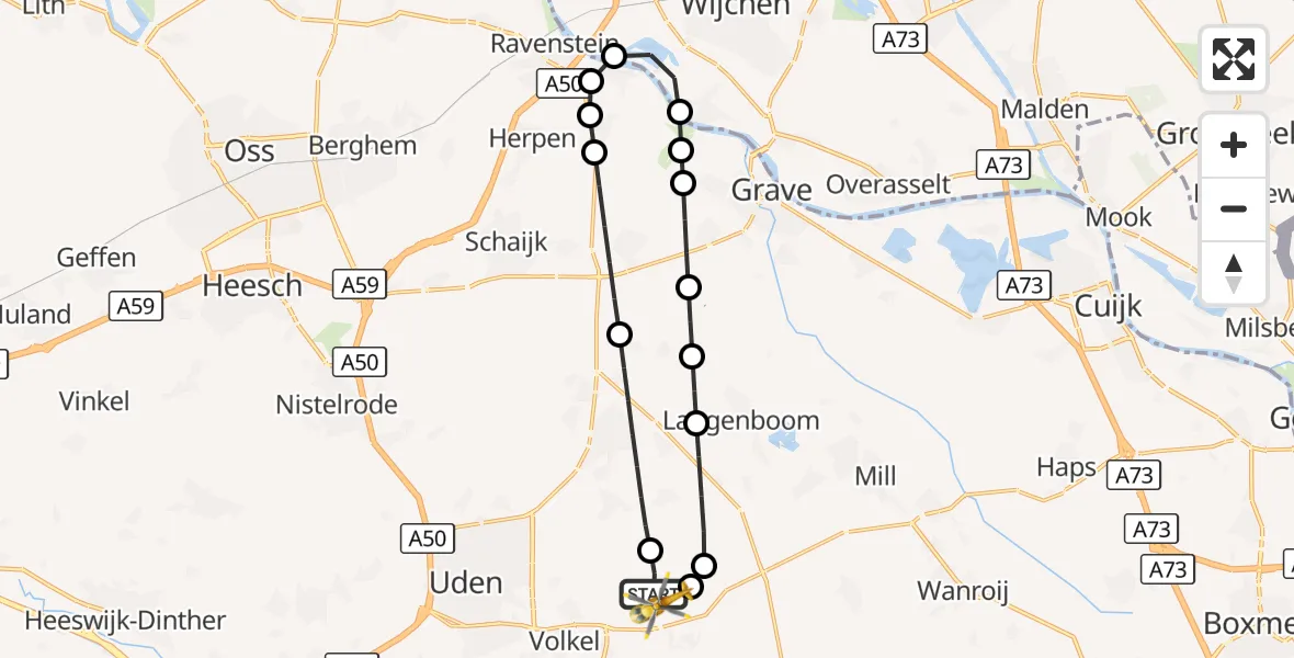 Vluchtroute Traumahelikopter Vliegbasis Volkel - Vliegbasis Volkel, 02 oktober 2026, 10:57