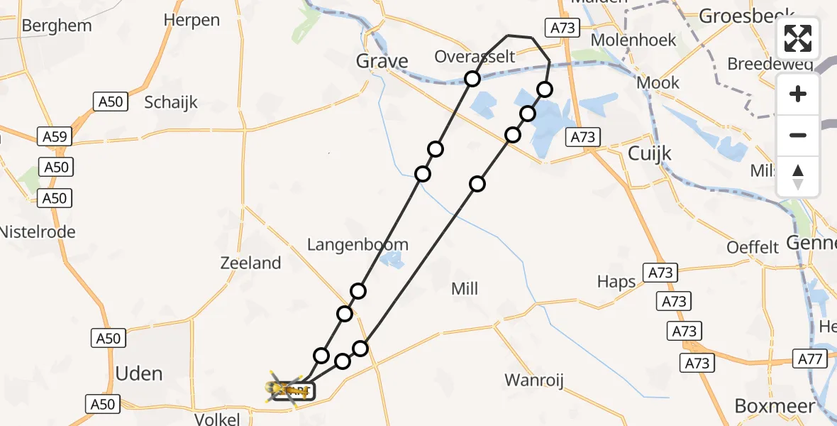 Vluchtroute Traumahelikopter Vliegbasis Volkel - Vliegbasis Volkel, 04 oktober 2026, 11:23