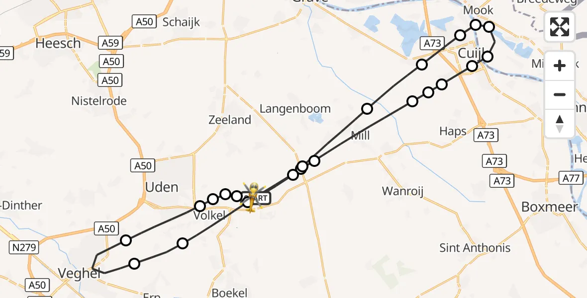 Vluchtroute Traumahelikopter Vliegbasis Volkel - Vliegbasis Volkel, 04 oktober 2026, 12:00