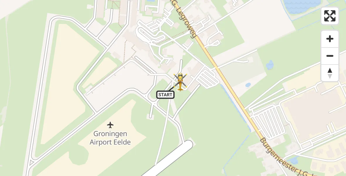 Vluchtroute Traumahelikopter Groningen Airport Eelde - Groningen Airport Eelde, 04 oktober 2026, 13:15