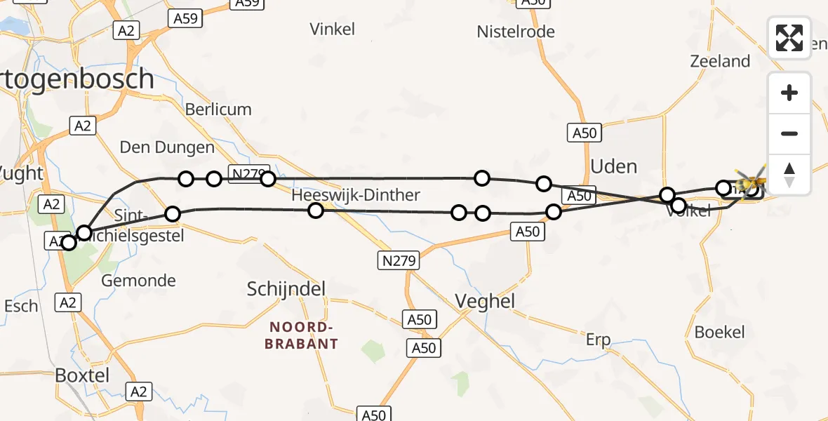 Vluchtroute Traumahelikopter Vliegbasis Volkel - Vliegbasis Volkel, 05 oktober 2026, 13:15