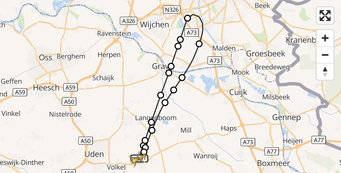 Vluchtroute Traumahelikopter Vliegbasis Volkel - Vliegbasis Volkel, 06 oktober 2026, 16:19