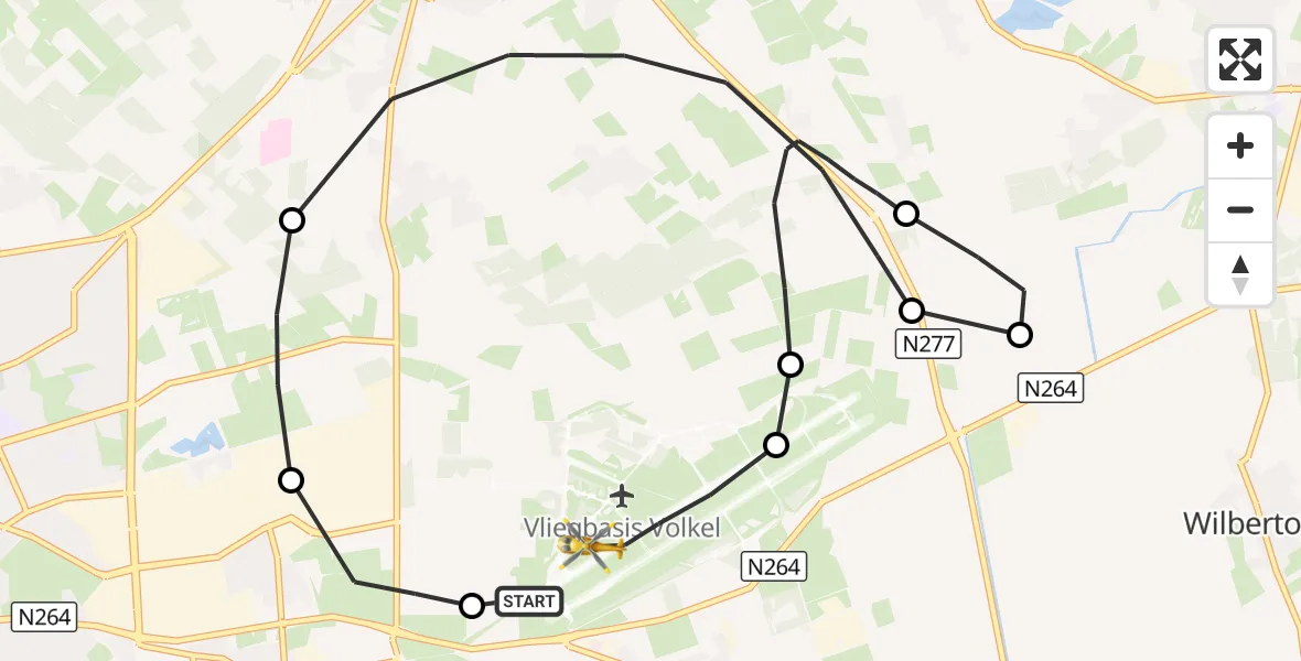 Vluchtroute Traumahelikopter Vliegbasis Volkel - Vliegbasis Volkel, 08 oktober 2026, 18:36