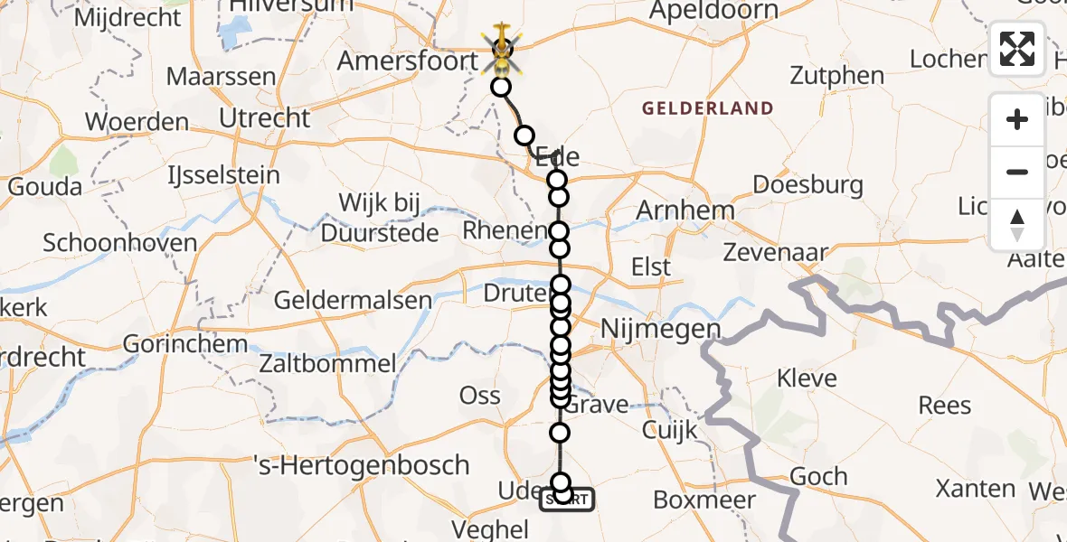 Vluchtroute Traumahelikopter Vliegbasis Volkel - Voorthuizen, 09 oktober 2026, 15:04