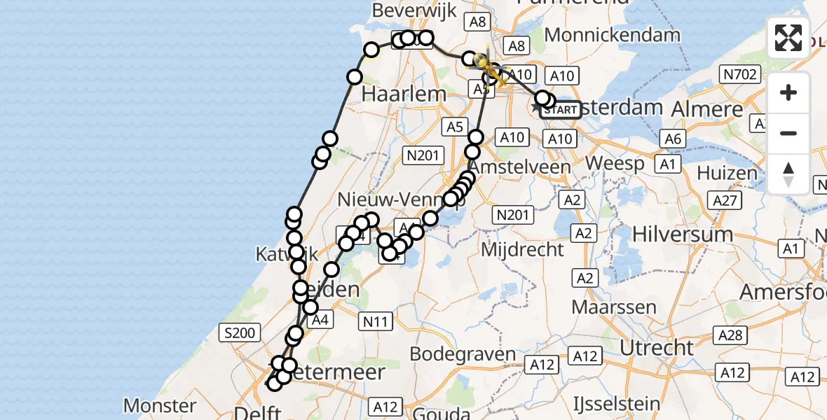 Vluchtroute Traumahelikopter Amsterdam - Amsterdam Heliport, 10 oktober 2026, 10:23