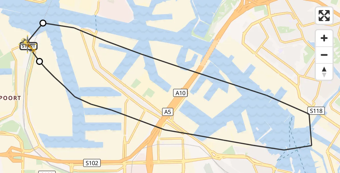 Vluchtroute Traumahelikopter Amsterdam Heliport - Amsterdam Heliport, 11 oktober 2026, 01:34