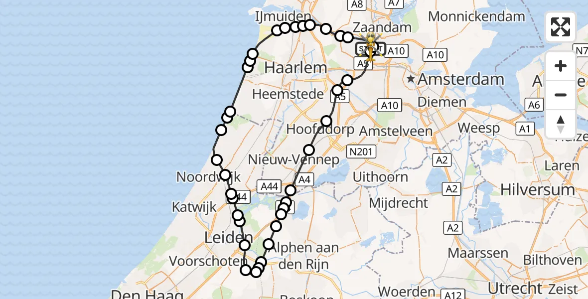 Vluchtroute Traumahelikopter Amsterdam Heliport - Amsterdam Heliport, 11 oktober 2026, 06:52