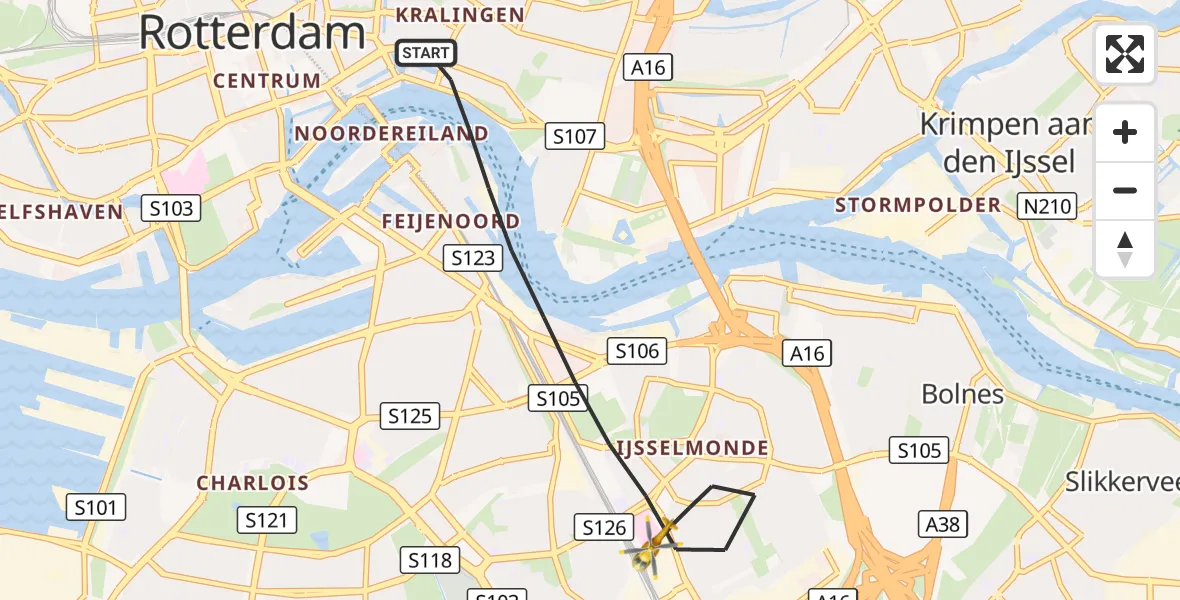 Vluchtroute Traumahelikopter Rotterdam - Rotterdam, 12 oktober 2026, 11:43