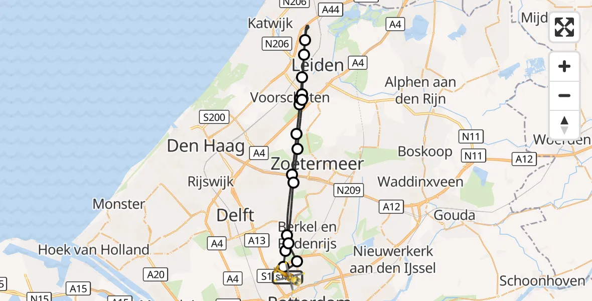 Vluchtroute Traumahelikopter Rotterdam The Hague Airport - Rotterdam The Hague Airport, 12 oktober 2026, 15:29