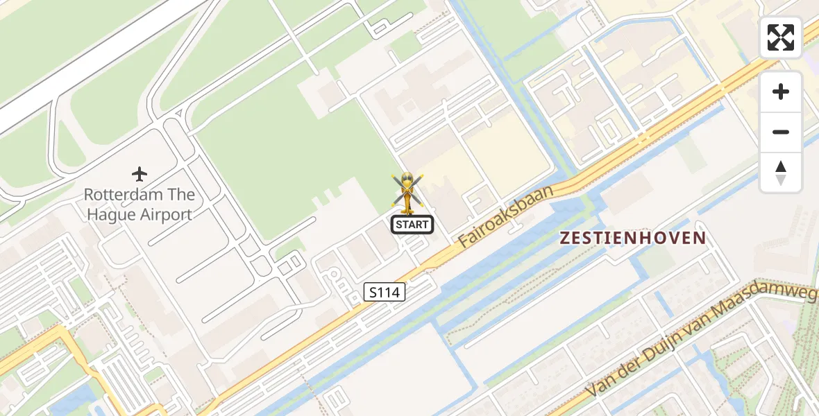 Vluchtroute Traumahelikopter Rotterdam The Hague Airport - Rotterdam The Hague Airport, 12 oktober 2026, 17:09