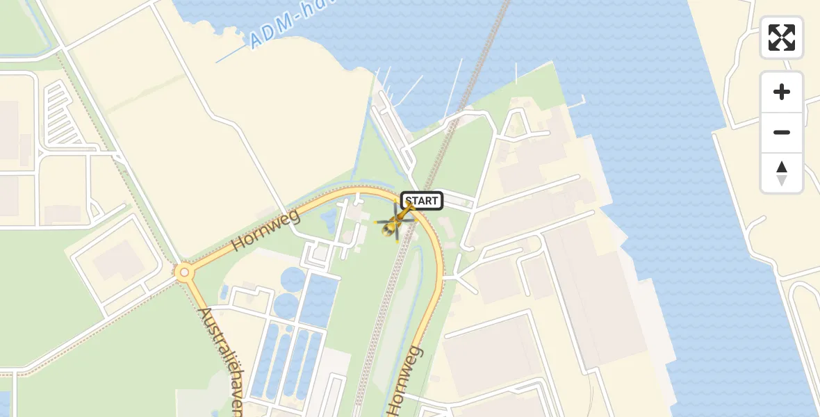 Vluchtroute Traumahelikopter Amsterdam Heliport - Amsterdam Heliport, 13 oktober 2026, 13:59