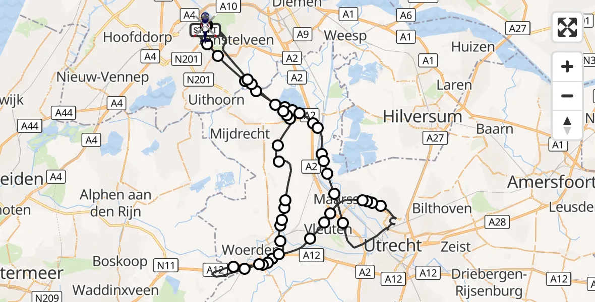 Vluchtroute Politiehelikopter Amsterdam Vliegveld Schiphol - Amsterdam Vliegveld Schiphol, 13 oktober 2026, 14:06