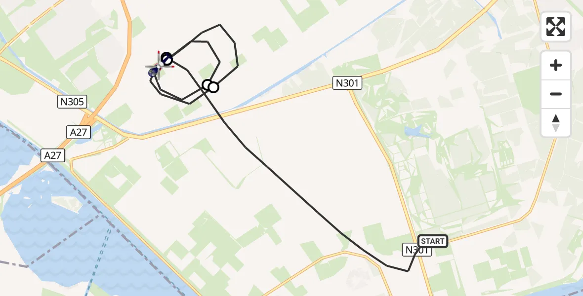 Vluchtroute Politiehelikopter Zeewolde - Almere, 13 oktober 2026, 14:23