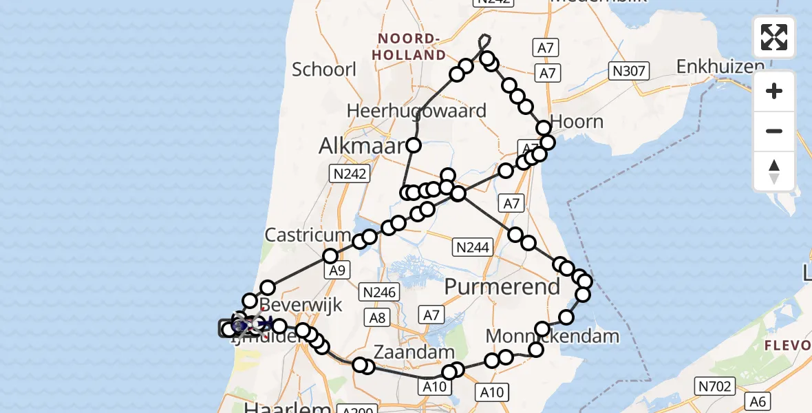 Vluchtroute Politiehelikopter IJmuiden - IJmuiden Heliport, 14 oktober 2026, 08:56