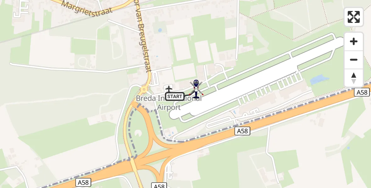 Vluchtroute Politiehelikopter Breda International Airport - Breda International Airport, 14 oktober 2026, 10:29