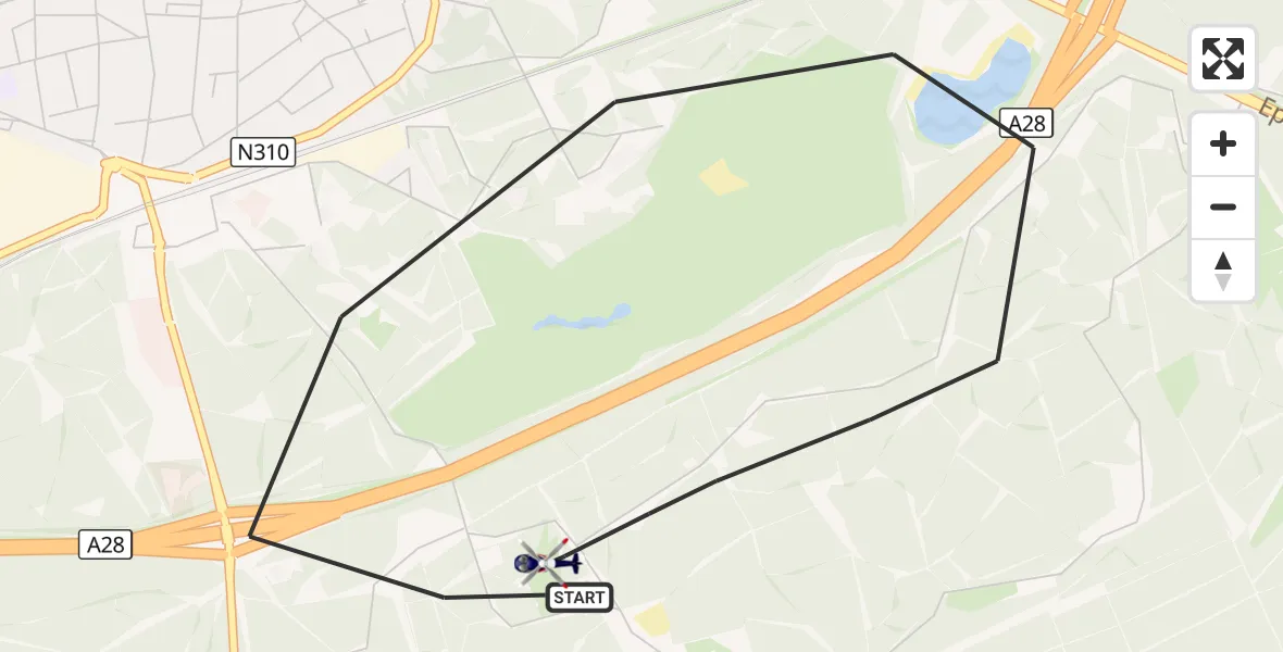 Vluchtroute Politiehelikopter Nunspeet - Nunspeet, 14 oktober 2026, 18:12