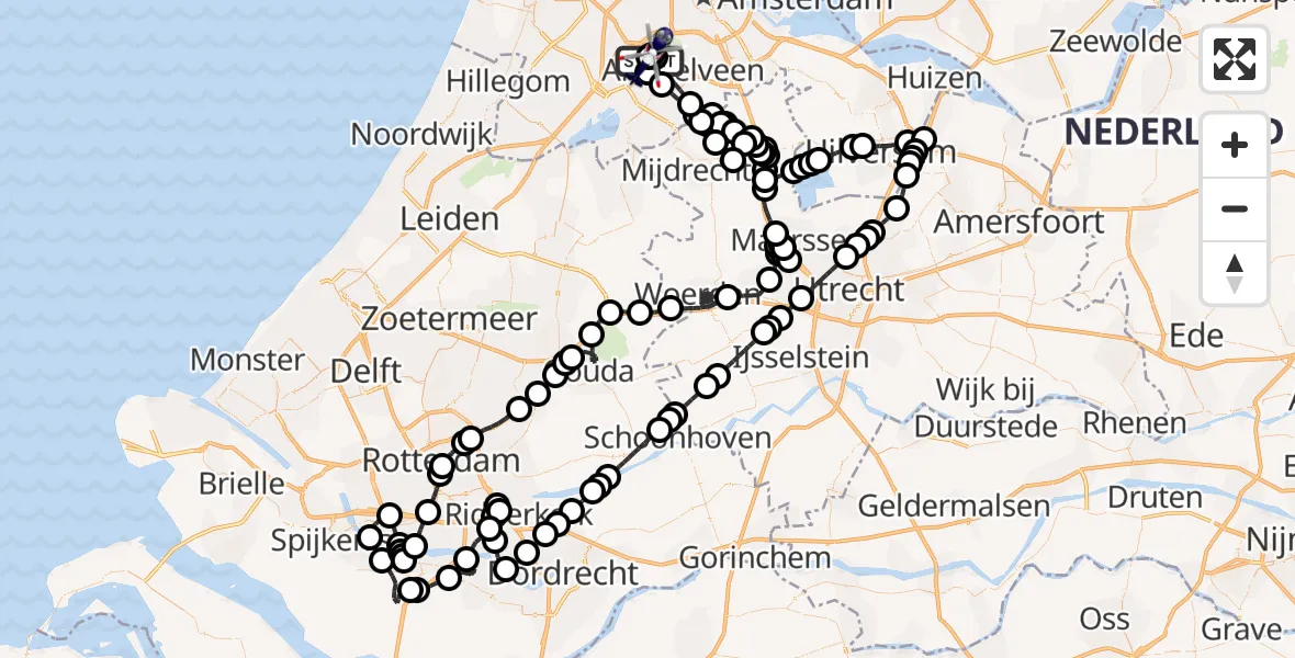 Vluchtroute Politiehelikopter Amsterdam Vliegveld Schiphol - Amsterdam Vliegveld Schiphol, 15 oktober 2026, 13:33